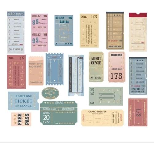 40Pcs Retro Stickers scrapbook material Pack Poetry Distance Handbook Decorative washi stationery kwaii 5*10CM