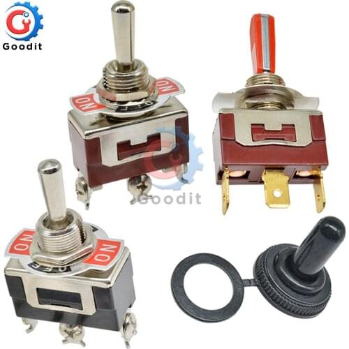 5pcs E-TEN(C)1122 Toggle Switchs 250V 16A Mini Toggle Switch 12mm Hole Silver/Copper Contact Rocker Arm Button Switch