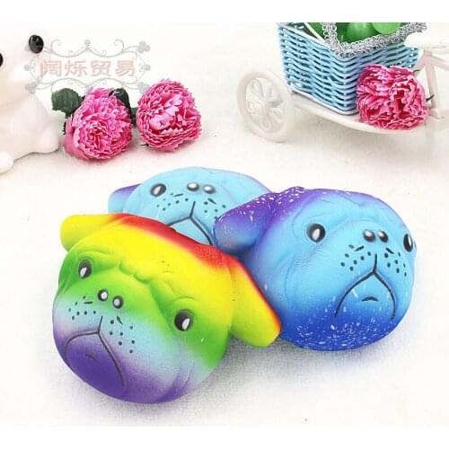 5pcs PU Animal Squishy Slow Rising Squishies Cartoon Dog Squishies Toy Squeeze Stress Relief Toy Scented Squishy Holiday Gifts