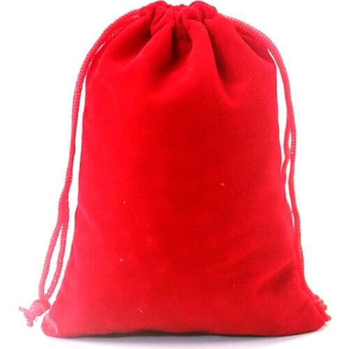 Free Shipping 20pcs/Lot 9x12cm Small Red Velvet Bag Favor Wedding Christmas Jewelry Packaging Bags Pouch Drawstring Gift Bag