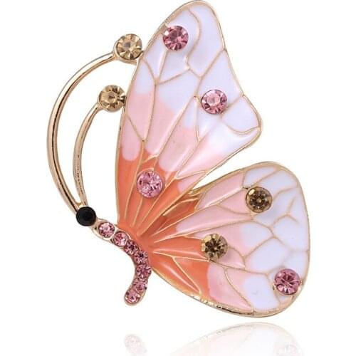 Drip butterfly brooches new zircon brooch animal cartoon metal brooch pin plastron spot wholesale