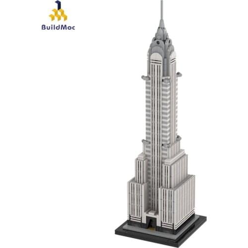 Buildmoc Chrysler Building Moc Modular City Street View House City Buildings 810 Pcs Building Block Model Creator Kid Toy Gift