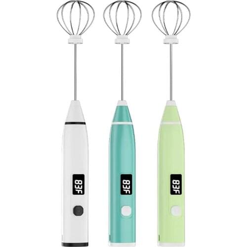 Electric Coffee Mixer Rechargeable Milk Shaker Maker Frother Foamer USB Charging Egg Beater Speed Adjustable Blender