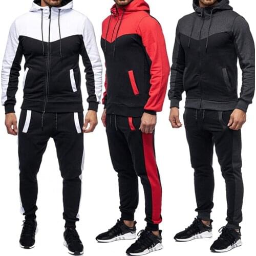 2020 Fitness Running Suits Set Spring Autumn Jogging Hoodies Tracksuit with Zipper Quick Dry Loose Sports Suits