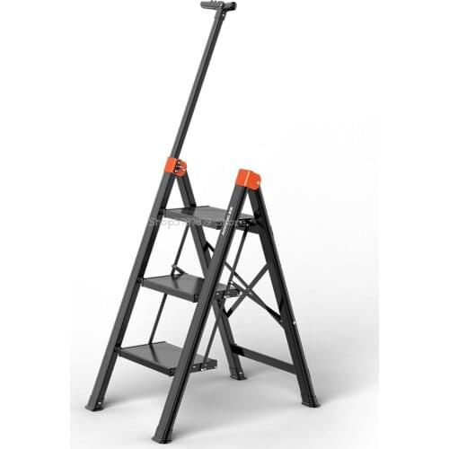 Household Multi Functional Folding Ladder Thickened Aluminum Alloy Herringbone Ladder Flower Rack Three Step Stairs Porta