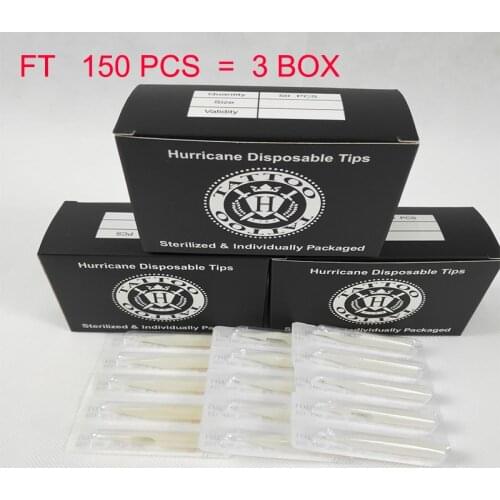 Tattoo Tips 150PCS FT Round Tip Tattoo Disposable Nozzle Tip for beginners tattoo kits supply Hurricane tattoo needle White