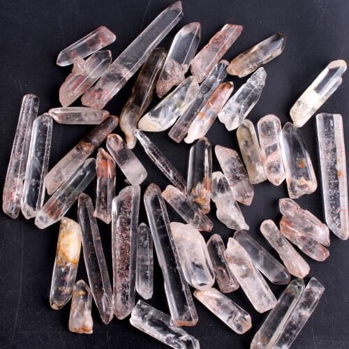30g Natural Ghost Sticke Crystal Quartz Wand Point Pendant Polished Jewelry Making Specimen Collection Reiki Healing