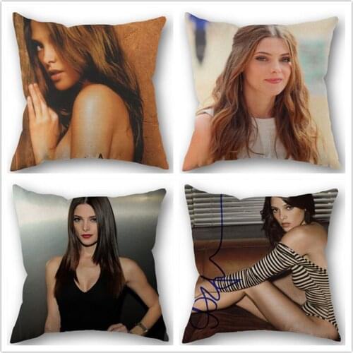 Custom Ashley Greene Cotton Linen Square Zippered Pillow Cover For Office Family Customize Your Picture 45*45cm DIY