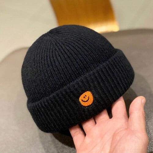 New Unisex Beanie Hat Ribbed Knitted Cuffed Winter Hat Warm Short Beanie Casual Solid Color Skullcap Baggy For Adult embroidery