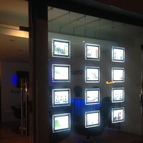 Rectangle double sided slim acrylic frame led lighting panel a3 advertising lightbox estate agent window display signs