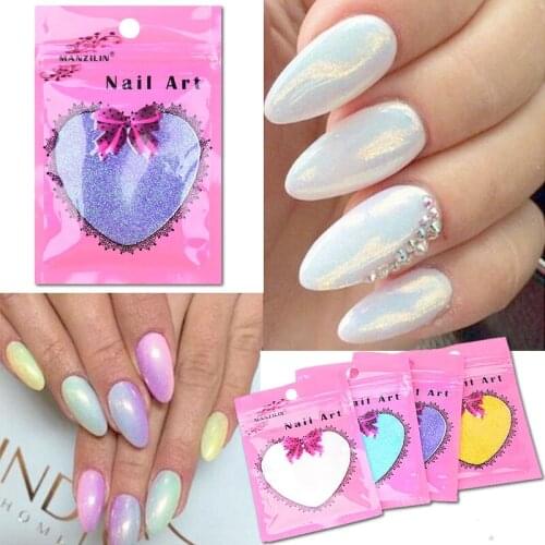 Mermaid glitter for nails dip powder pearl white pink 10g/bag shimmer and shine sugar effect UV gel nail polish art accessories