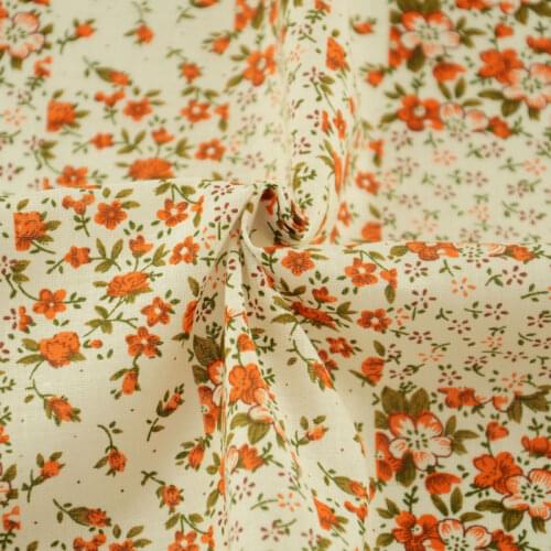 Sewing Cloth 100% Cotton pretty Fabric Orange Flower Designs Patchwork Home Textile Decoration Plain Fat Quarter CM Scrapbooking