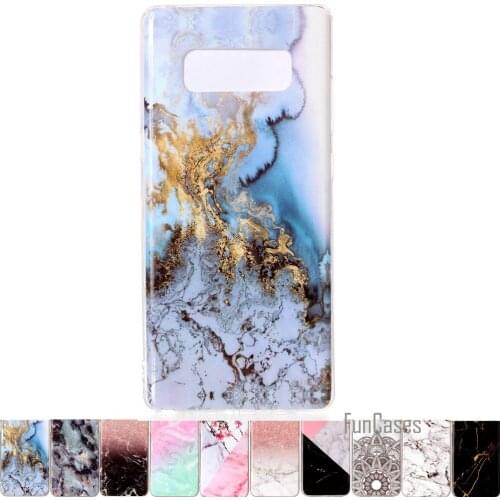 Silicone Case For Samsung Galaxy NOTE 8 Retro Marble Pattern Design Texture Soft Cases Cover coque For Samsung Note8