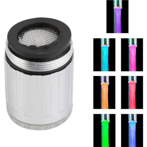 Light-up LED Water Faucet Changing Glow Kitchen Home Bathroom Decoration Stainless Steel Water Light-up Water Shower Tap Lamp