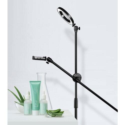 HOT Studio equipment drive arm + fill light adjustable mobile phone photo shooting floor tripod anchor mobile phone camera stand