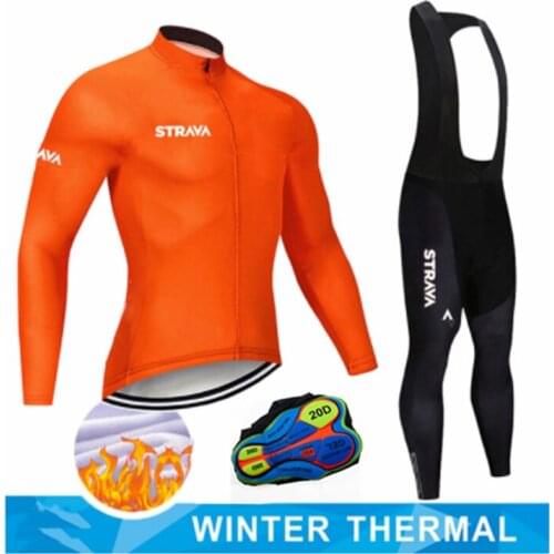 Cycling Men Bike Cycling Suit Bicycle 2021 STRAVA Winter Thermal Fleece Set Cycling ClothingCycling Clothing Warm Outdoor