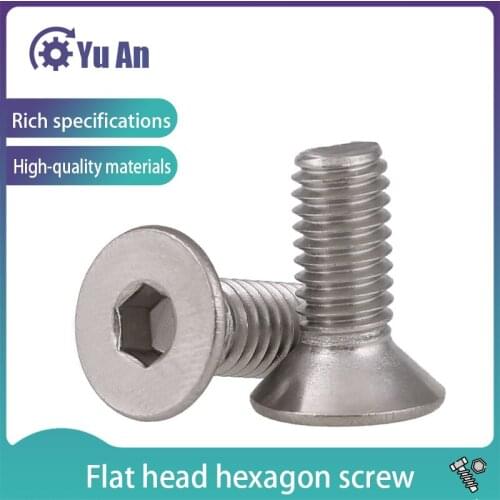 316 Stainless Steel Countersunk Hexagonal Screw Bolts KM M3M4M5M6 DIN7991 Flat Head Hexagonal Screw Bolts 20PCS