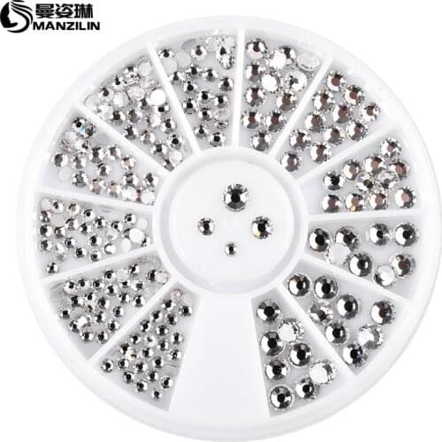 1 Box Silver Shining Glitter Rhinestones Crystal Ab Non Fix Flatback Strass Sewing Fabric Garment Rhinestone Nail Art Stone