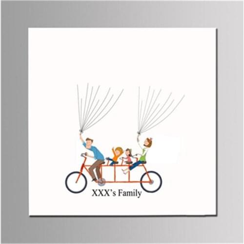1Pc Personalized Custom Happy Family Fingerprint Tree Painting DIY Signature Guest Book For Family Party Decoration Supplies