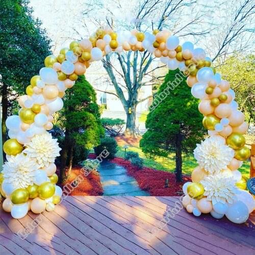 155pcs Cream Peach Latex Balloon Arch Kit Pearl Gold White Balloon Garland Birthday Party Background Baby Shower Decoration