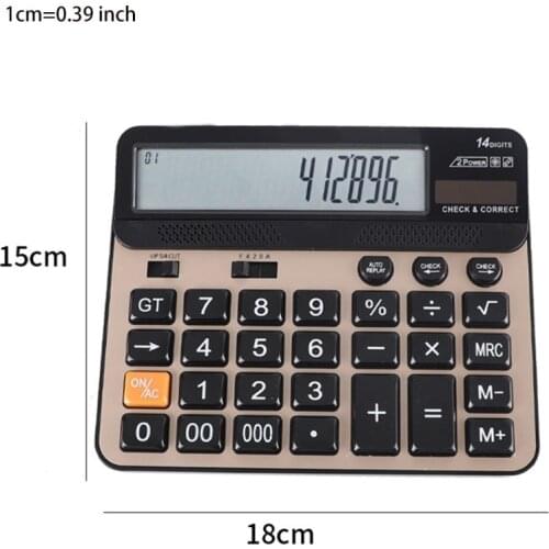 28EA 14 Digits Standard Electronic Calculators Solar Battery Calculator with Large LCD Display for Office Home School Use