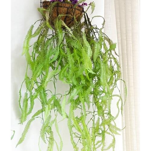 4 Forks Green Artificial Plants For Garden Wall Hanging Plastic Christmas Greenery Fake Ivy Pine Fern Leaves Flower Wall Decor