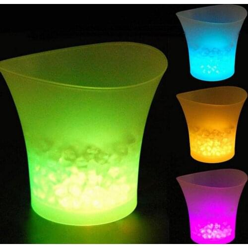 5L Waterproof Glowing led Ice Buckets 7 Color LED Bars Ice cooler Nightclubs Light Up Champagne wine Beer Bucket Bars