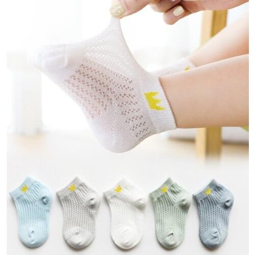 5 Pairs/lot 1-12 Years Old Cotton Children Socks Spring Summer Baby Boy Thin Mesh Socks Ultrathin Solid Toddler Socks Casual