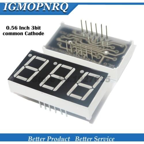 5pcs 0.56 inch 7 segment 3 bit digital tube red common cathode LED digital display 0.56 inch 3 digit