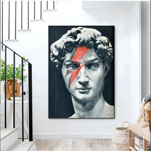 Black White Sculpture David Canvas Painting Portrait Posters Prints Wall Art Pictures Nordic Modern Living Home Room Decorate