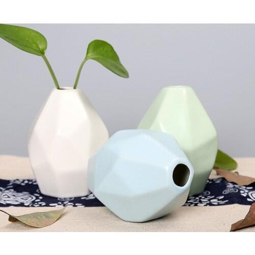 Living Room Bedroom Decoration Ceramic Vase Crafts Multi-faced Dried Flowers Small Flowers Simple Office Desktop Decoration