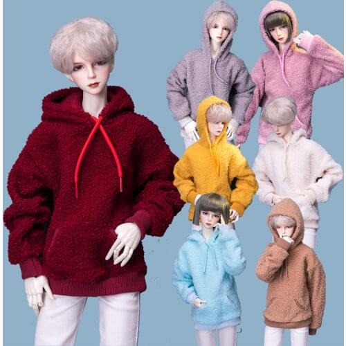 D03-P216 children handmade toy 1/3 1/4 uncle SSDF Doll clothes BJD/SD doll clothes Hooded plush sweatshirt 1pcs