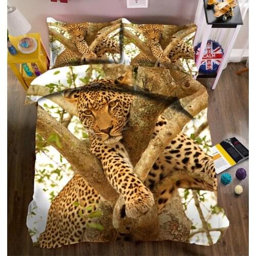 Tiger bedding set 3D bedsheet Duvet Pillowcase Twin Full king Queen Bed Linen California king juegos de cama Custom size