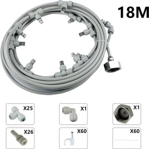 Water Spray Kit 6-18M Wet Fog Garden Nebulizer Outdoor Misting System Water Mist For Greenhouse Humidification Patio Cooling