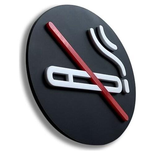 Creative 3D Wall Stickers Stereo Icon No Smoking Smoking Area Round Hotel Shopping Mall Sign Sign Warning OEM
