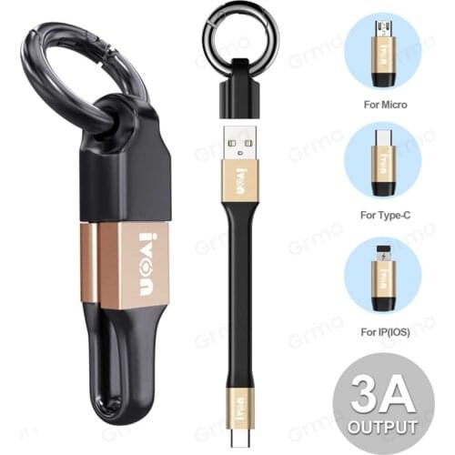 Mini Keychain USB to micro adapter Portable Short Data Cable for iPhone Samsung Xiaomi Fast Charging Micro USB C Type C Splitter
