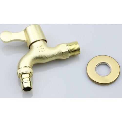 Wall Mount Golden Water Wall Small Tap G1/2' Gold Zinc Alloy Washing Machine Faucet Taps Torneira parede