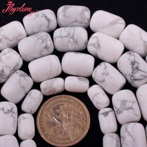 13x18,12x16,10x14mm Natural White Column Smooth Howlite Gem Stone Beads Strand 15" For DIY Necklace Jewelry Making,Free Shipping