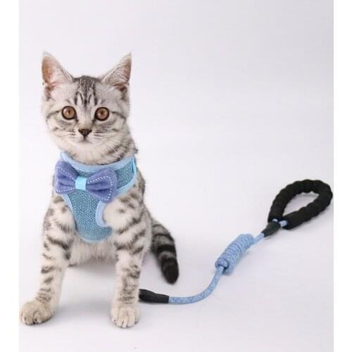 Nylon Mesh Cat Harness And Leash Breathable Kitten Cats Harnesses Small Dog Puppy Harness For French Bulldog Chihuahua Pug
