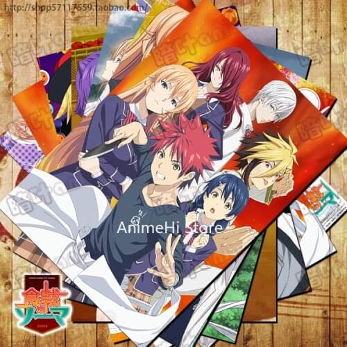 10 pcs/set Anime Food Wars!: Shokugeki no Soma posters Yukihira Soma Nakiri erina wall pictures for Colletion 42x29CM Stickers