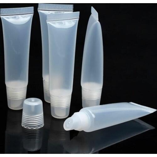 Empty Plastic Tubes Lip Gloss Balm Clear Cosmetic Cream Containers Small Sample