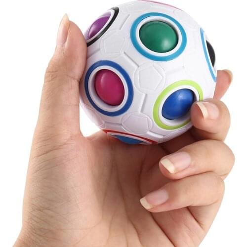 Rainbow Ball Antistress Magic Cube Speed Rainbow Puzzle Ball Kids Educational Learning Toys for Children Adult Stress Reliever