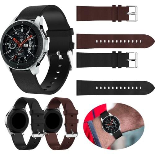 22mm High Quality Leather Watch Band Strap for Samsung Gear S3/Galaxy Watch 46mm Replacement Bracelet for Amazfit GTR 47MM Wrist