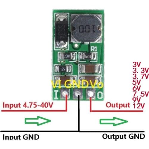 DC-DC DC 5-40V to 3V 3.3V 3.7V 5V 6V 7.5V 9V 12V 1A Buck Step Down Converter Module Voltage Regulator Board without Pin