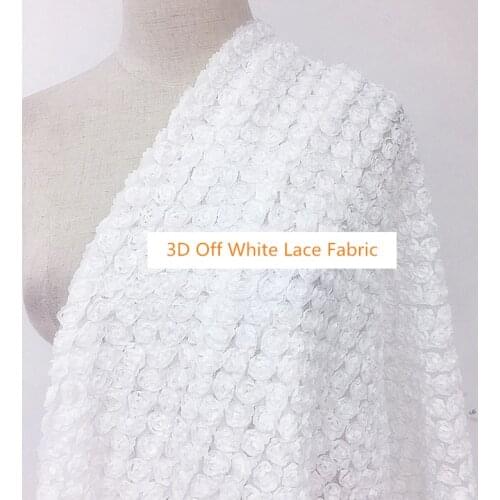 Ruffled 3D Chiffon Rosette Floral Tulle lace Bridal Fabric, Wedding Backdrop, Baby dress , Lace Top, summer dress, by 1 yard