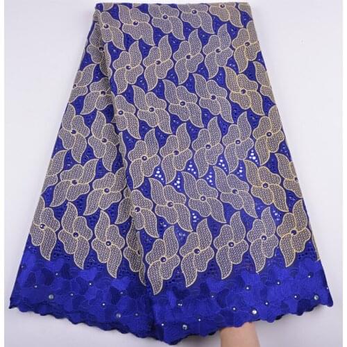 2019 High Quality Cotton Lace Fabric Design Swiss Voile With Stone Swiss Voile Lace Switzerland For Party Dress 1.3mx5yards