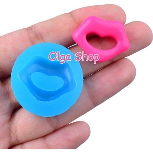 PYL097 25.6mm x 19.6mm Lips Silicone Mold Fondant Cake Decoration Candy Resin Clay Earrings Necklace Craft Soap Candle FOOD SAFE