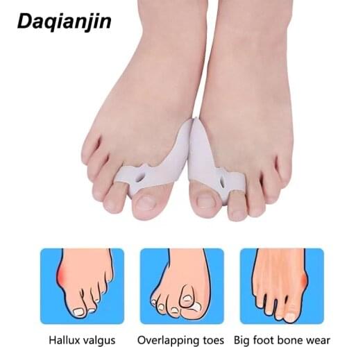 2pcs Silicone Overlapping Toe Separator Hallux Valgus Bunion Correction Foot Bone Adjustment External Orthosis Feet Care Tool
