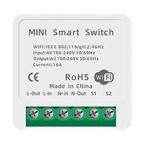 16A MINI Wifi Smart Switch Timer Wireless Switches Smart Home Automation Compatible With Tuya Alexa Google Home