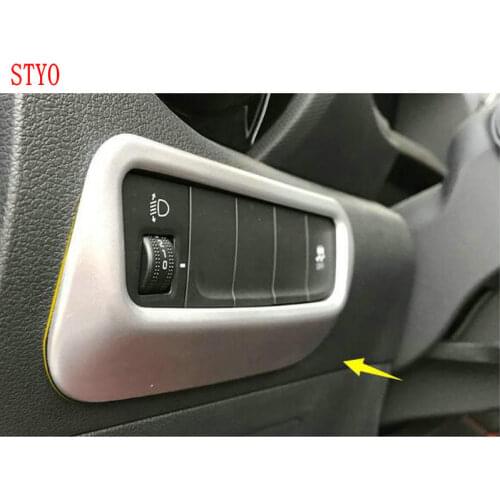 STYO Car ABS Interior Headlight Switch Button Sequin Cover Trim For LHD Hyundai1 Kona Encino 2018 2019